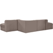 Meridian Furniture Rummi Taupe Velvet Performance Fabric 5pc. Modular Sectional
