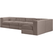 Meridian Furniture Rummi Taupe Velvet Performance Fabric 5pc. Modular Sectional