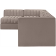 Meridian Furniture Rummi Taupe Velvet Performance Fabric 5pc. Modular Sectional
