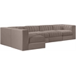 Meridian Furniture Rummi Taupe Velvet Performance Fabric 5pc. Modular Sectional