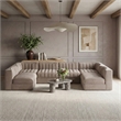 Meridian Furniture Rummi Taupe Velvet Performance Fabric 6pc. Modular Sectional