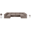 Meridian Furniture Rummi Taupe Velvet Performance Fabric 6pc. Modular Sectional