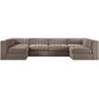 Meridian Furniture Rummi Taupe Velvet Performance Fabric 6pc. Modular Sectional
