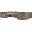 Meridian Furniture Rummi Taupe Velvet Performance Fabric 6pc. Modular Sectional