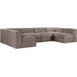 Meridian Furniture Rummi Taupe Velvet Performance Fabric 6pc. Modular Sectional