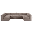 Meridian Furniture Rummi Taupe Velvet Performance Fabric 6pc. Modular Sectional
