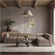 Meridian Furniture Rummi Taupe Velvet Performance Fabric 6pc. Modular Sectional