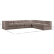 Meridian Furniture Rummi Taupe Velvet Performance Fabric 6pc. Modular Sectional