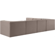 Meridian Furniture Rummi Taupe Velvet Performance Fabric 6pc. Modular Sectional