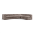 Meridian Furniture Rummi Taupe Velvet Performance Fabric 6pc. Modular Sectional