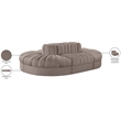 Meridian Furniture Rummi Taupe Velvet Performance Fabric 6pc. Modular Sectional