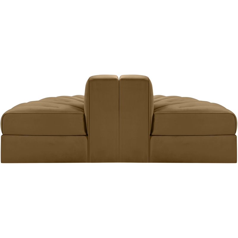Meridian Furniture Rummi Saddle Velvet Performance Fabric 2pc. Modular Loveseat