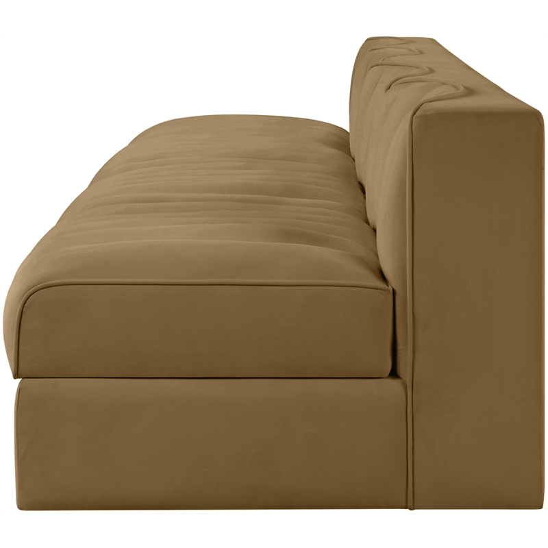 Meridian Furniture Rummi Saddle Velvet Performance Fabric 4pc. Modular Sofa