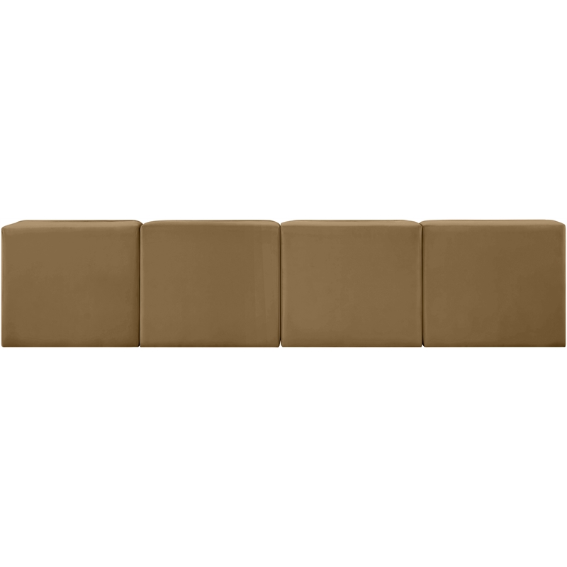 Meridian Furniture Rummi Saddle Velvet Performance Fabric 4pc. Modular Sofa