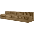 Meridian Furniture Rummi Saddle Velvet Performance Fabric 4pc. Modular Sofa