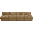 Meridian Furniture Rummi Saddle Velvet Performance Fabric 4pc. Modular Sofa