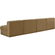 Meridian Furniture Rummi Saddle Velvet Performance Fabric 4pc. Modular Sofa
