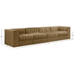 Meridian Furniture Rummi Saddle Velvet Performance Fabric 4pc. Modular Sofa