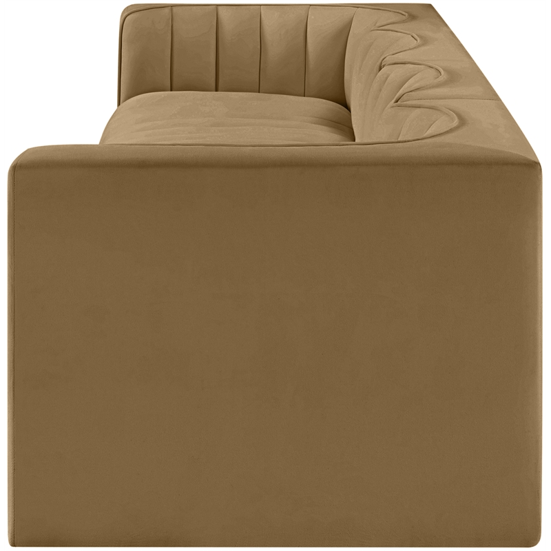 Meridian Furniture Rummi Saddle Velvet Performance Fabric 4pc. Modular Sofa