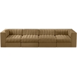 Meridian Furniture Rummi Saddle Velvet Performance Fabric 4pc. Modular Sofa