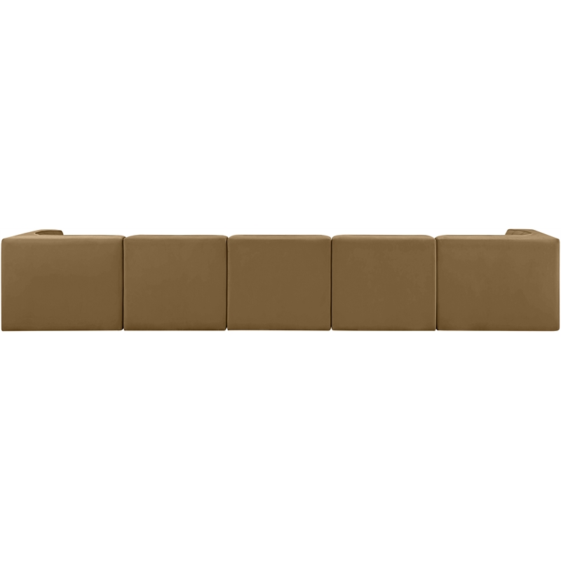 Meridian Furniture Rummi Saddle Velvet Performance Fabric 5pc. Modular Sofa