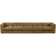 Meridian Furniture Rummi Saddle Velvet Performance Fabric 5pc. Modular Sofa