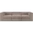 Meridian Furniture Rummi Taupe Velvet Performance Fabric 3pc. Modular Sofa
