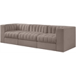 Meridian Furniture Rummi Taupe Velvet Performance Fabric 3pc. Modular Sofa
