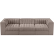 Meridian Furniture Rummi Taupe Velvet Performance Fabric 3pc. Modular Sofa