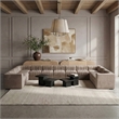 Meridian Furniture Rummi Taupe Velvet Performance Fabric 11pc. Modular Sectional