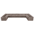 Meridian Furniture Rummi Taupe Velvet Performance Fabric 11pc. Modular Sectional