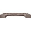 Meridian Furniture Rummi Taupe Velvet Performance Fabric 11pc. Modular Sectional