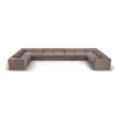 Meridian Furniture Rummi Taupe Velvet Performance Fabric 11pc. Modular Sectional