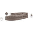 Meridian Furniture Rummi Taupe Velvet Performance Fabric 3pc. Modular Sectional