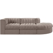 Meridian Furniture Rummi Taupe Velvet Performance Fabric 3pc. Modular Sectional