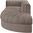 Meridian Furniture Rummi Taupe Velvet Performance Fabric 3pc. Modular Sectional