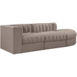 Meridian Furniture Rummi Taupe Velvet Performance Fabric 3pc. Modular Sectional