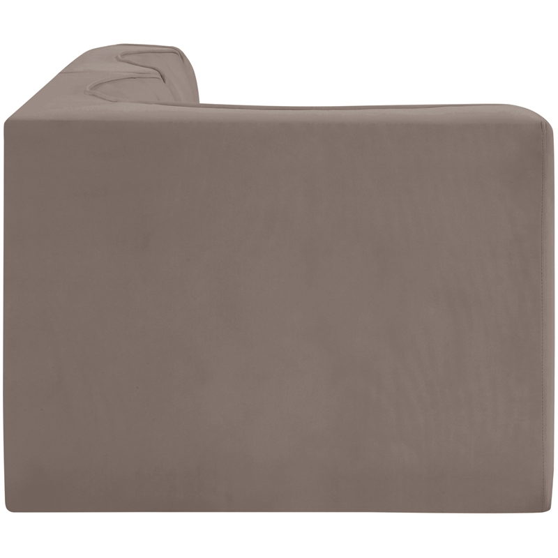 Meridian Furniture Rummi Taupe Velvet Performance Fabric 3pc. Modular Sectional
