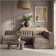 Meridian Furniture Rummi Taupe Velvet Performance Fabric 4pc. Modular Sectional