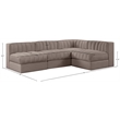 Meridian Furniture Rummi Taupe Velvet Performance Fabric 4pc. Modular Sectional