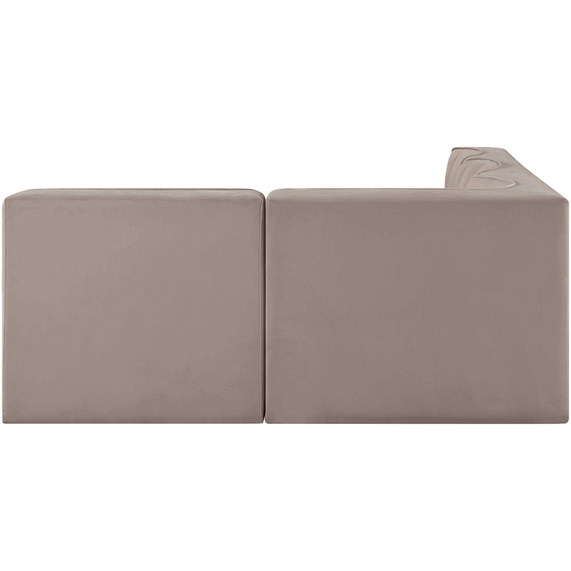 Meridian Furniture Rummi Taupe Velvet Performance Fabric 4pc. Modular Sectional