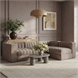 Meridian Furniture Rummi Taupe Velvet Performance Fabric 4pc. Modular Sectional