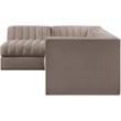 Meridian Furniture Rummi Taupe Velvet Performance Fabric 4pc. Modular Sectional