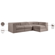 Meridian Furniture Rummi Taupe Velvet Performance Fabric 4pc. Modular Sectional