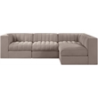 Meridian Furniture Rummi Taupe Velvet Performance Fabric 4pc. Modular Sectional