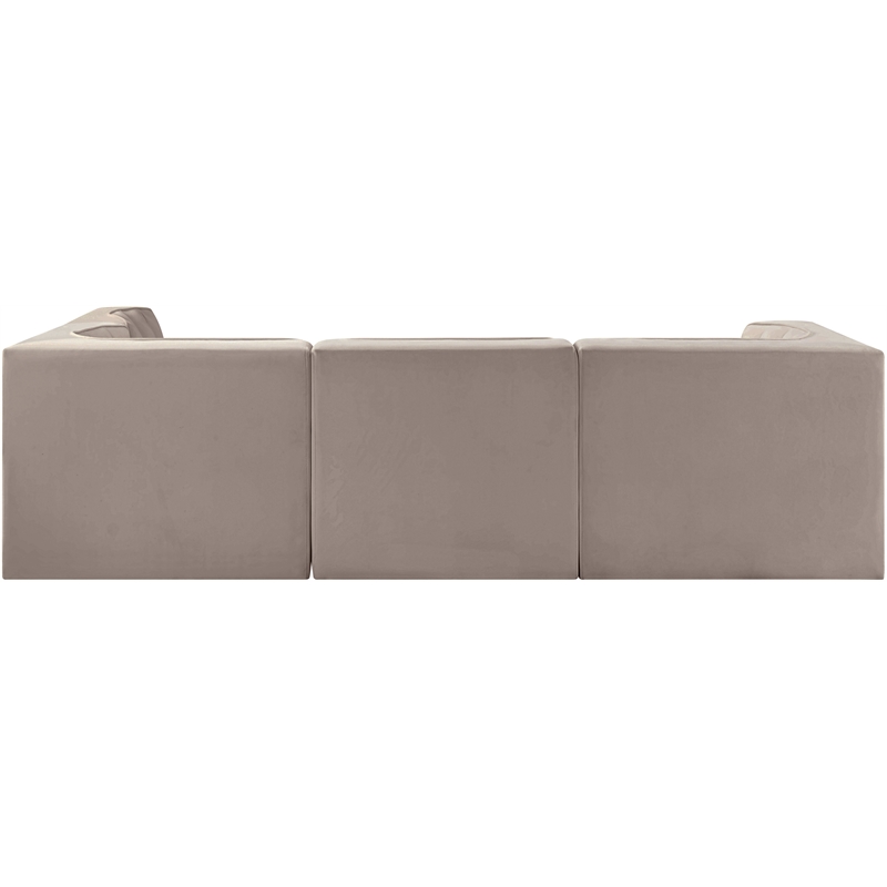 Meridian Furniture Rummi Taupe Velvet Performance Fabric 4pc. Modular Sectional