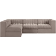 Meridian Furniture Rummi Taupe Velvet Performance Fabric 4pc. Modular Sectional