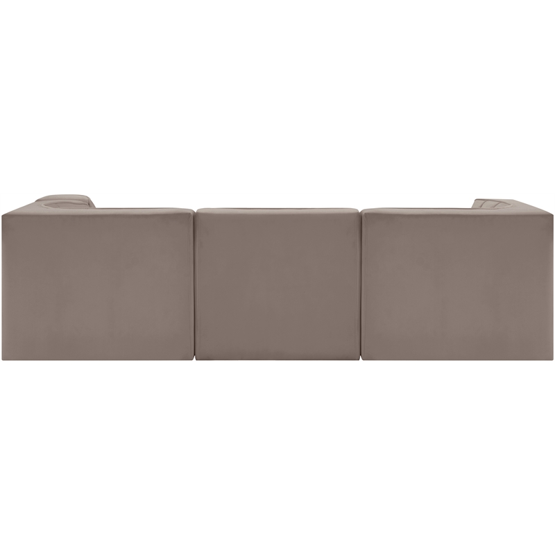 Meridian Furniture Rummi Taupe Velvet Performance Fabric 4pc. Modular Sectional