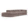 Meridian Furniture Rummi Taupe Velvet Performance Fabric 4pc. Modular Sectional