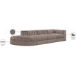 Meridian Furniture Rummi Taupe Velvet Performance Fabric 4pc. Modular Sectional